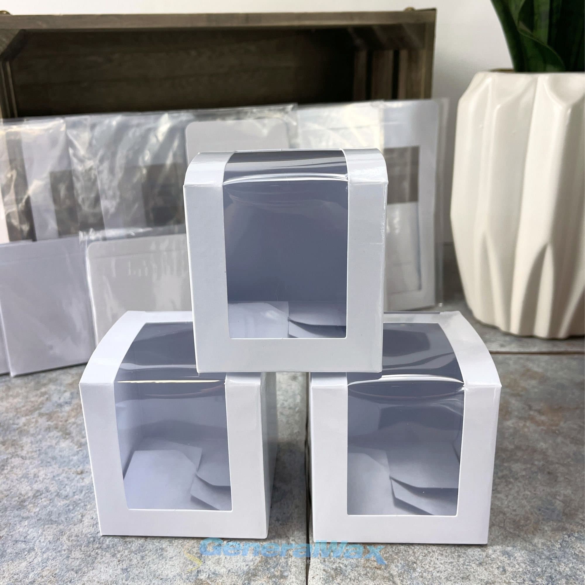 12-PACK Candle Packaging With Clear PVC Window in Front, Small Gift Box ...
