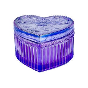 Modern ljusstake, glasburk, 3-pack 5oz lavendelhjärtljusstake, hjärtformad glasljusstake perfekt för heminredning