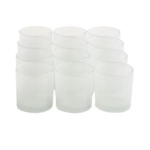 12-PACK Crystal White Jars, Glass Empty Candle Jars, White Candle Vessels, Candle Making Glass Jar Pack of 12 Pieces, Modern, Candle Holders