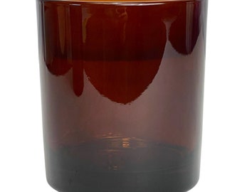 12-PACK 14oz. Amber Glass Candle Jar, Amber Candle Vessels Bulk, Empty Candle Jars, 12- Pack 14oz Amber Candle Holders
