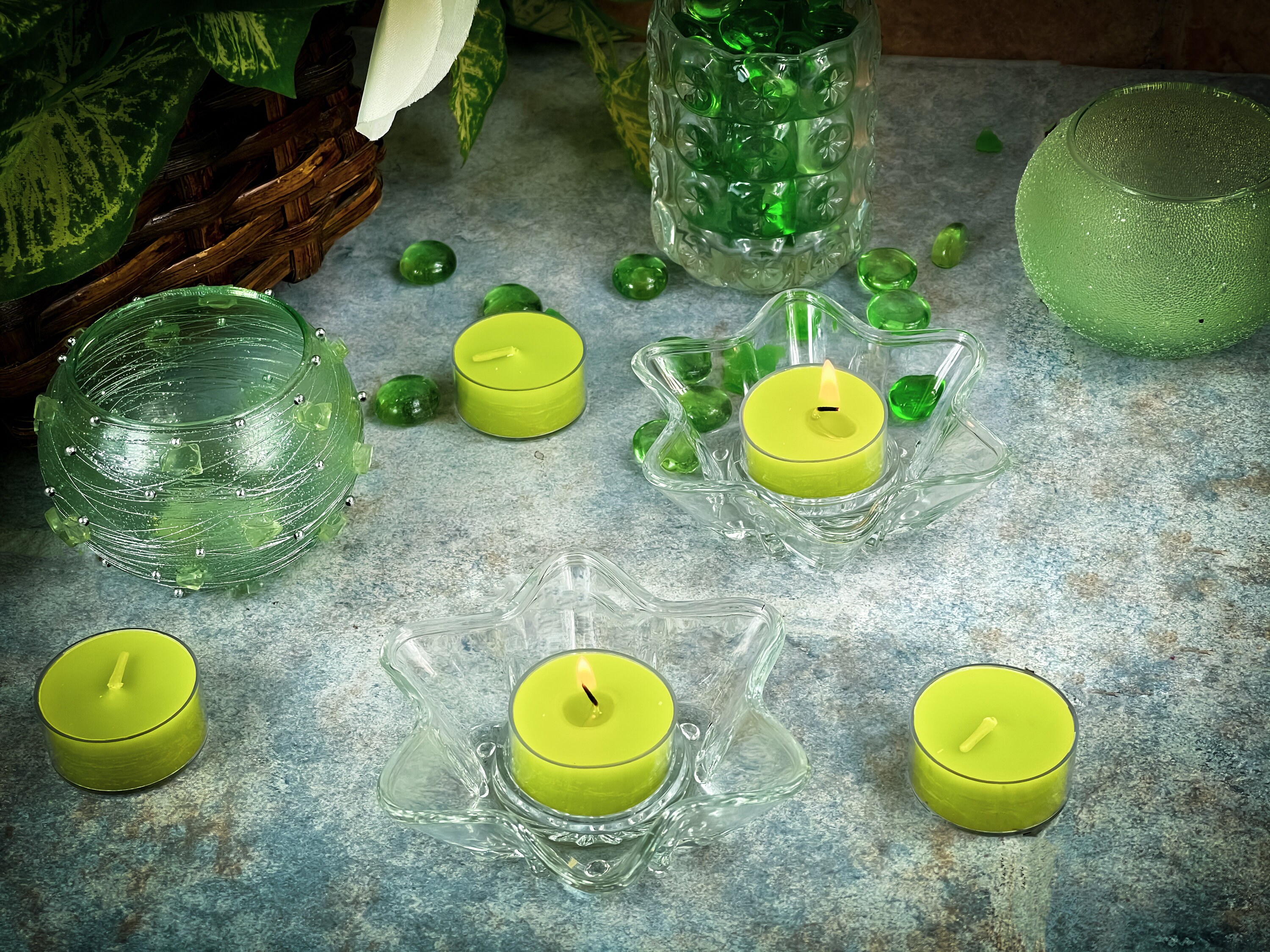 Green Tea Scented Tealight Candles 9pk Etsy