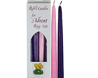 Velas Cónicos de Adviento de 10" - 4pk