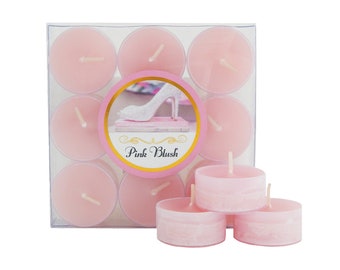 9-PK Pink Blush Scented Tealight Candles - (2 per order)
