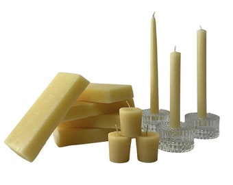 5 - 1 LB Bricks of 100% Beeswax | Naturally Refined | Light Yellow | Sourced Locally | 5 Lb Total