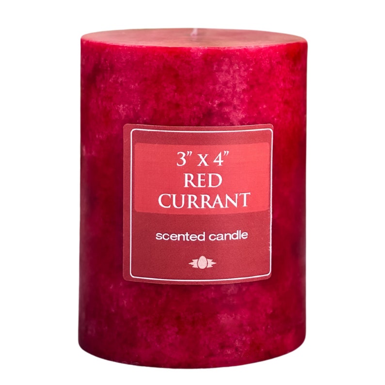 3 x 4 Scented Mottled Pillar Candle Red Currant Etsy
