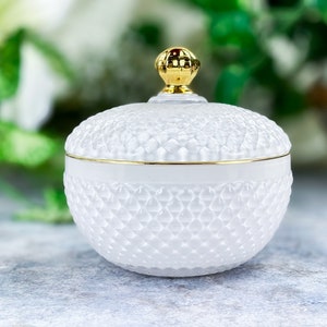 Glass CANDLE JAR, Candle Vessels, VANITY Organizer, 3 Pack Large 10oz White Vanity Candle Glass Jar Set Perfect for Home Decoration