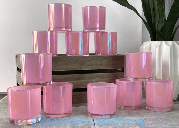 Glass CANDLE JAR, IRIDESCENT Glassware, Candle Vessels, 12-pack