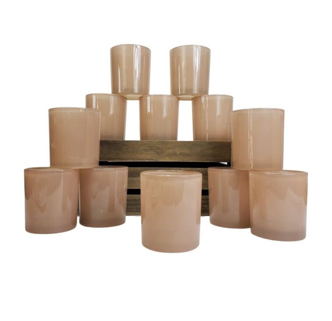 Empty CANDLE JARS, GLASS Candle Jar, Bulk Candle Jars, Pack of 12 Sand