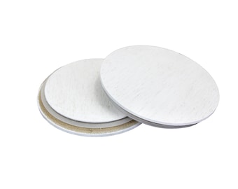 CUBIERTA PARA POLVO DE VELAS, Tapas para velas, Adorno para velas, Paquete redondo con acabado brillante mínimo de 12 tapas protectoras para velas de madera blanca pequeña