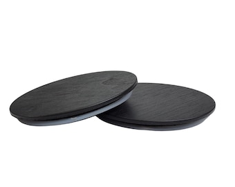 CUBIERTA PARA VELA, tapas para velas, adorno para velas, paquete de 12 tapas protectoras grandes de madera negra para velas redondas con acabado brillante minimalista