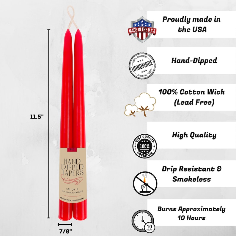 3 Pairs 12 Inch Taper Candles Unscented Dinner Candles Etsy