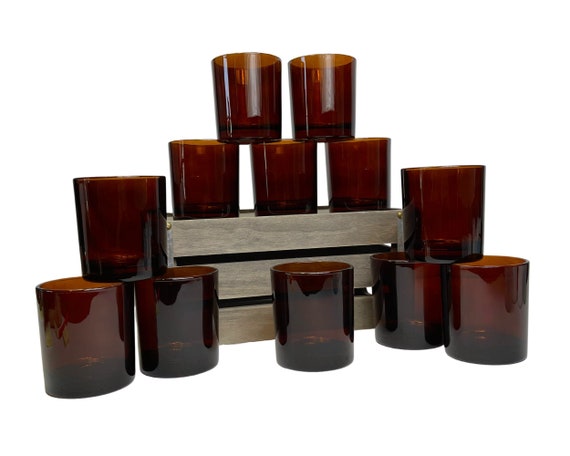 Buy Glass Candle Jar, Candle Vessels, EMPTY CANDLE JARS, Affordable 12 Pack  14oz Amber Glass Home Wax Candle Jar Perfect for Home Decoration Online in  India 