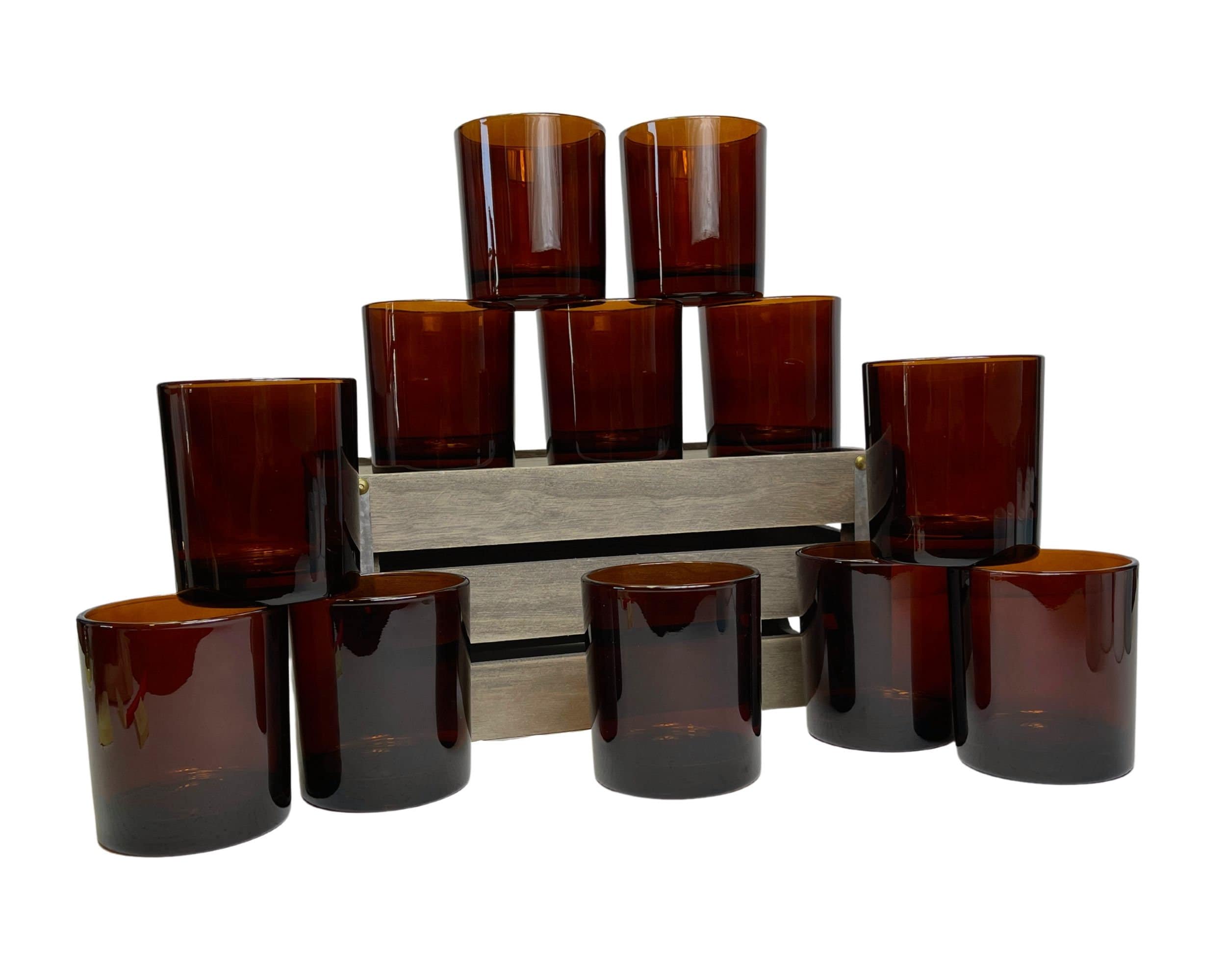  15 Pack, Candle Jars，12 OZ Empty Amber Glass Vessels