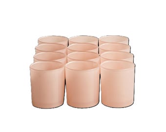 Lege KAARSPOTEN, GLAZEN kaarsenpot, bulkkaarsenpotten, verpakking van 12 roze tedere glazen pot van 14 oz kaarsen maken