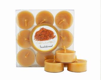 Paquete de 2 VELAS DE TÉ, Velas de AROMATERAPIA, Velas de té perfumadas, Mini vela de lujo de sándalo, Idea de regalo aromática única