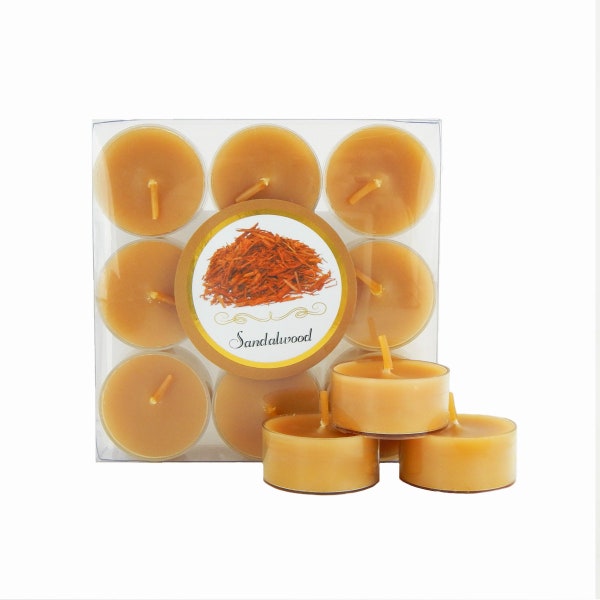 2-Pack TEALIGHT CANDLES, AROMATHERAPY Candles, Scented Tea Lights, Mini Sandalwood Luxury Candle Unique Aromatic Gift Idea