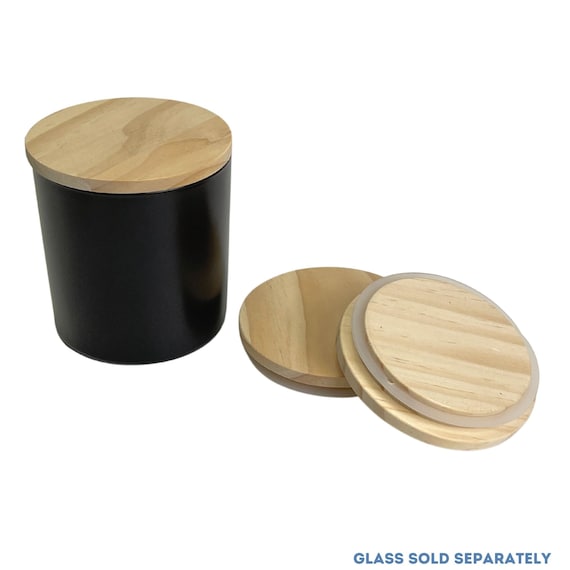 KERZENSTAUBABDECKUNG, Kerzendeckel, Kerzendeckel, minimale glänzende runde Packung mit 12 kleinen natürlichen Kerzenschutzdeckeln aus Holz