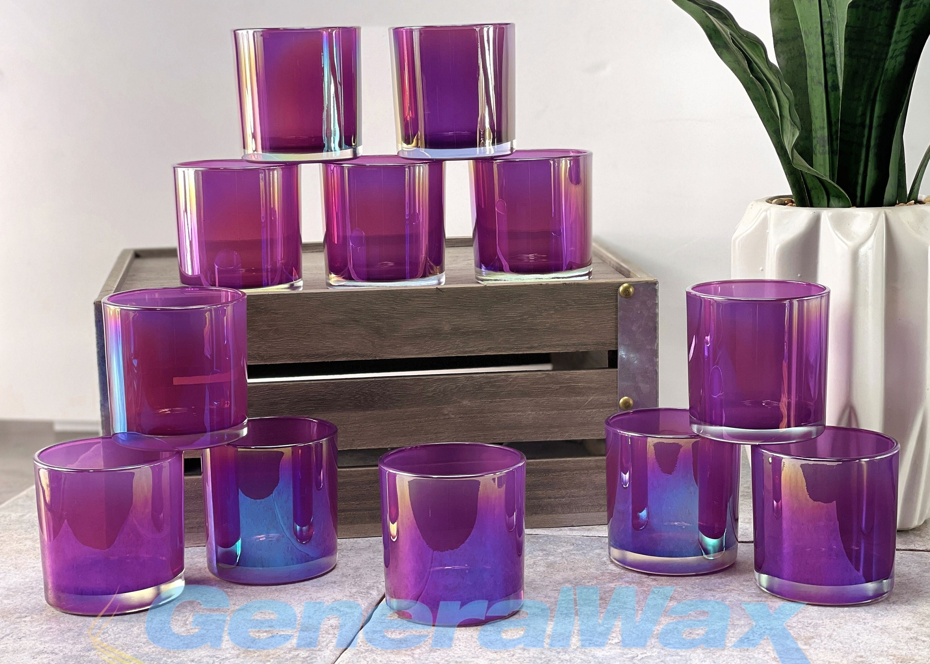  MILIVIXAY 12 Pack 10 OZ Matte Purple Glass Candle Jars
