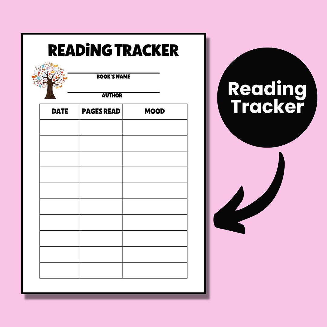 Reading Tracker Printable Reading Log A6 Printable For Book Etsy