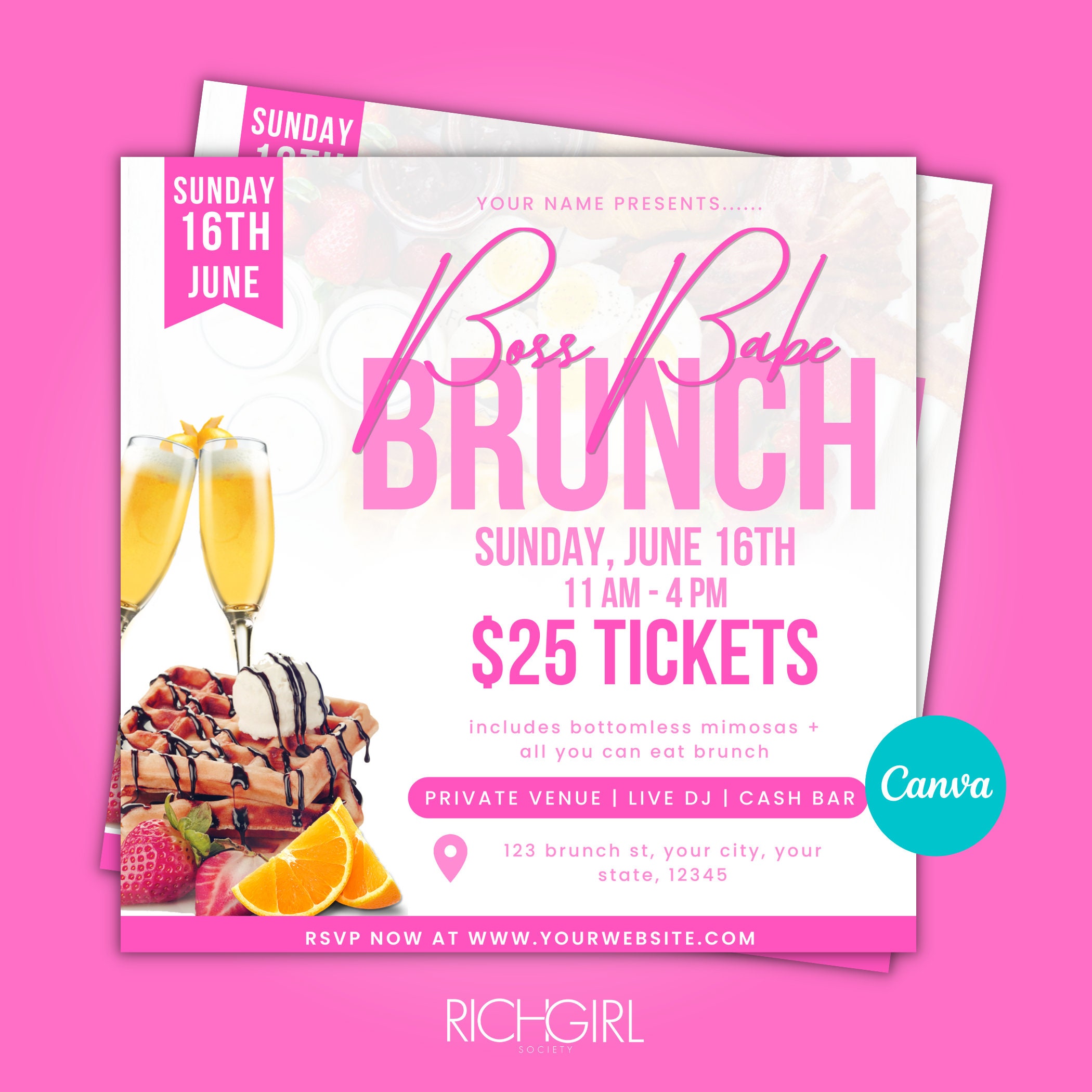 DIY Brunch Flyer Brunch Invitation Business inar Flyer Etsy