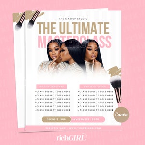 DIY Makeup Class Flyer: MUA Training Canva Template (1080x1350 PX)