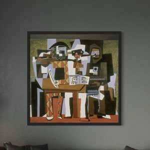 Pablo Picasso Three Musicians Canvas Wall Art | Framed - Unframed Cubism Poster Print