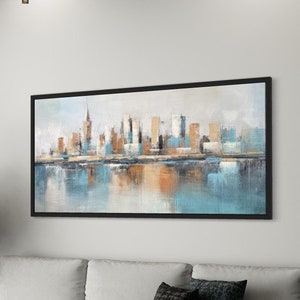 Abstract Cityscape Wall Art - New York Skyline Canvas Print - Modern Urban Home Decor