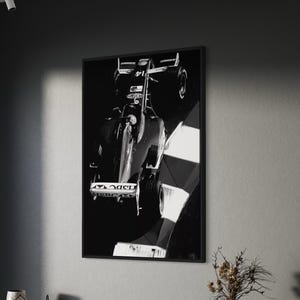 Formula 1 One Bolide Car Canvas Wall Art | F1 Poster Print | Black and White High-Speed Racing Wall Decor