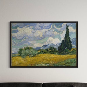 Wheat Field with Cypresses by Vincent van Gogh - Canvas Wall Art | Poster Print