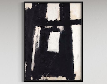 Franz Kline Third Avenue Canvas Wall Art Framed Abstract Poster Print