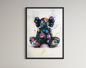 Kaws Holiday Taipei Canvas Wall Art | Kaws Figure Poster Print, Hypebeast Print, Modern Art Poster, Home & Office Decor