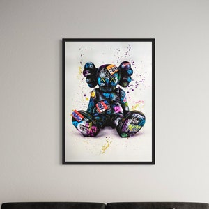 Arte de parede em tela Kaws Holiday Taipei / Impressão de pôster de figura Kaws, impressão Hypebeast, pôster de arte moderna, decoração para casa e escritório