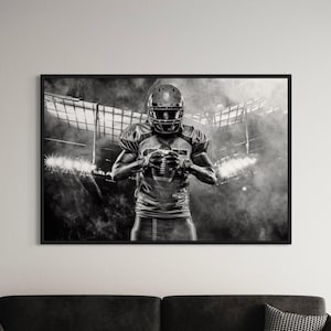 NFL Motivational Painting Canvas Wall Art | Poster Print, Printed American Football Player Photo Art Decor