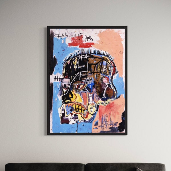 Basquiat Brilliance : oeuvre d'art murale sans titre 1981 - Décoration moderne pour la maison et le bureau, idée cadeau unique