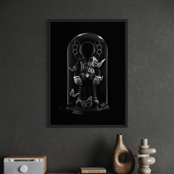 Kaws Black Companion Modern Canvas Wall Art / Impression d’affiche graphique, Impression limitée Hypebeast pour la décoration de la maison et du bureau