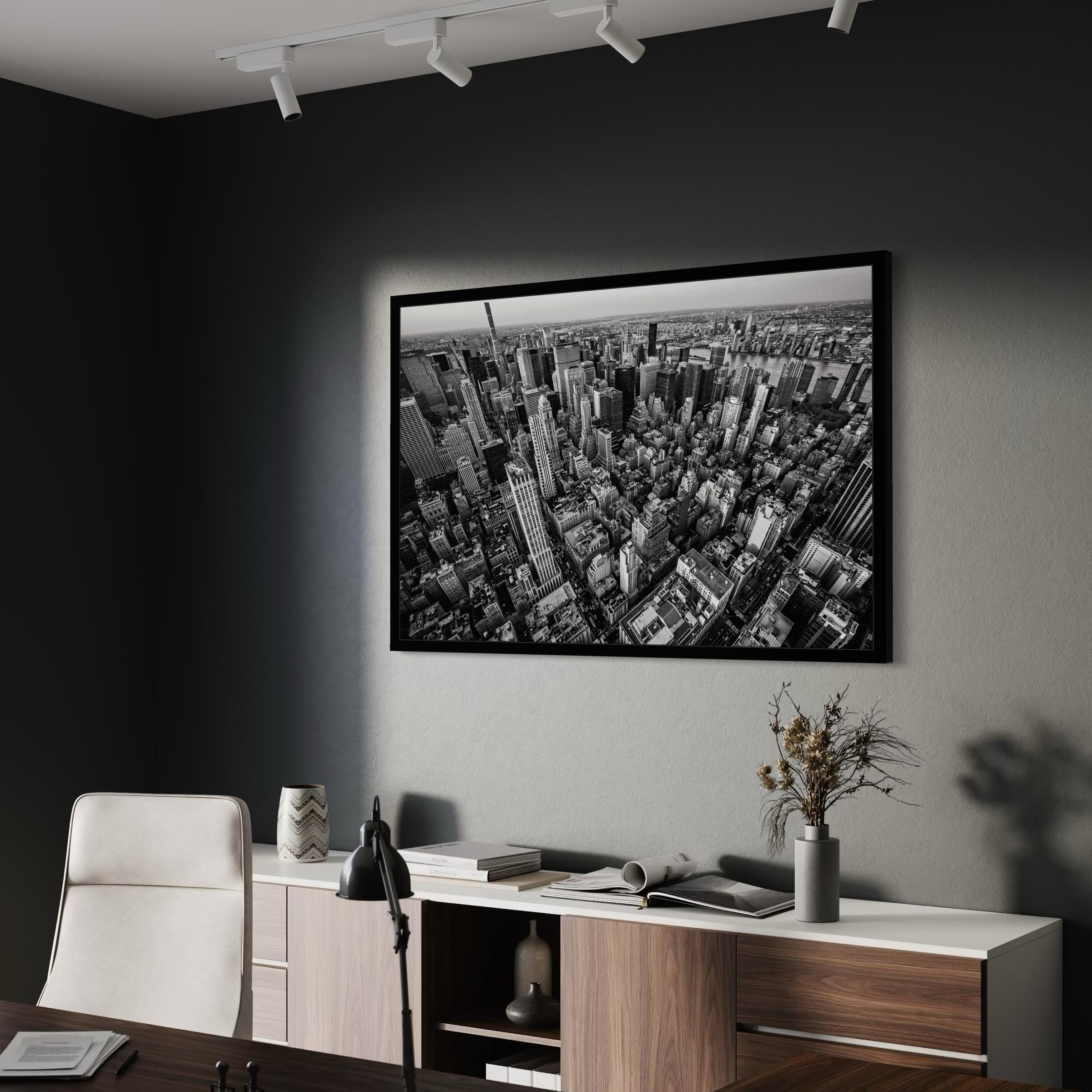 New York City Aerial View Canvas Wall Art | Panoramic NYC Poster Print ...