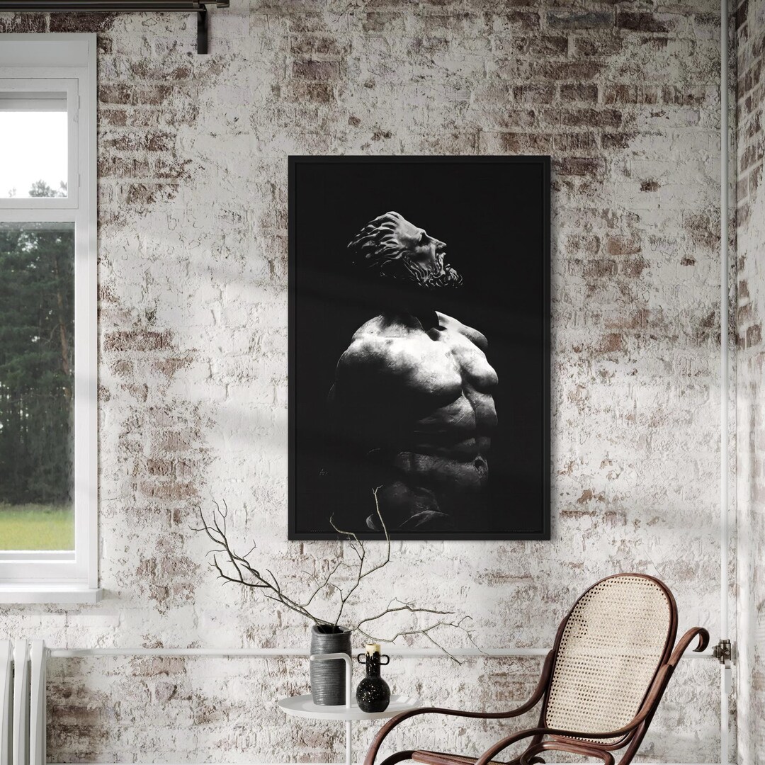 Prometheus Classical Sculpture Canvas Wall | Poster Print - Ancient ...