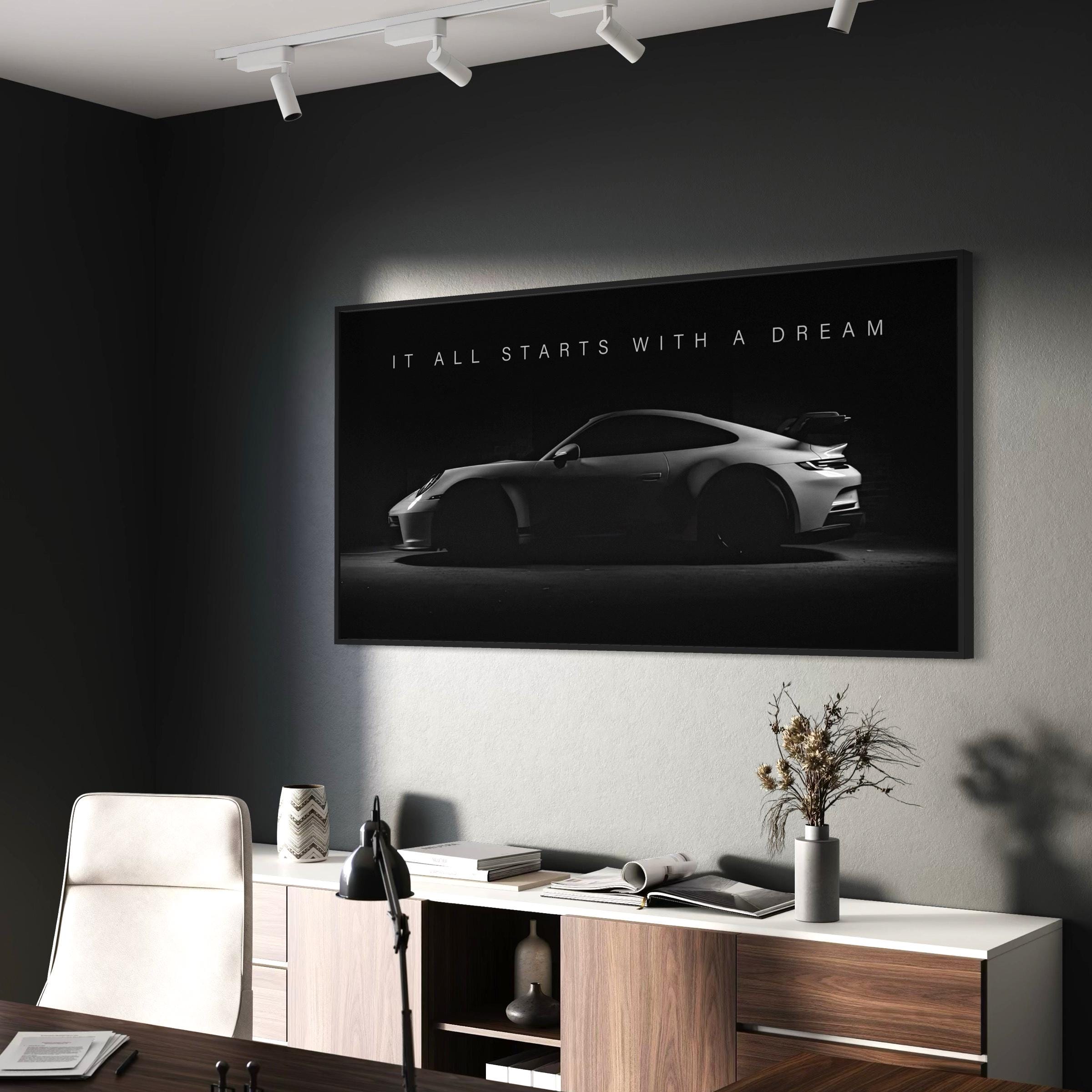 Motivational Canvas / Poster Wall Art Framed Print | It All Starts With ...