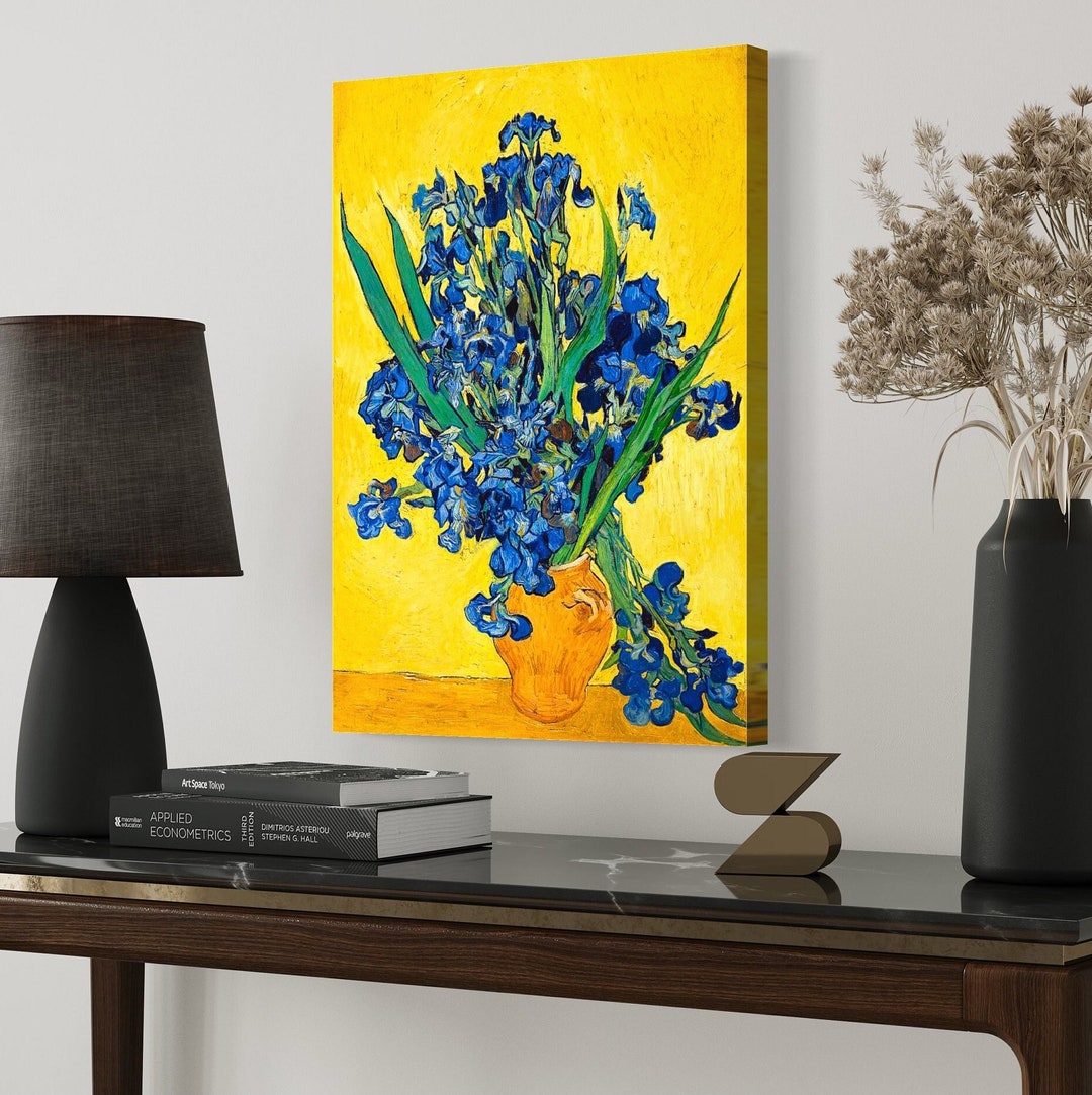 Vincent Van Gogh Irises in a Vase 1890 Fine Canvas Wall Art Etsy