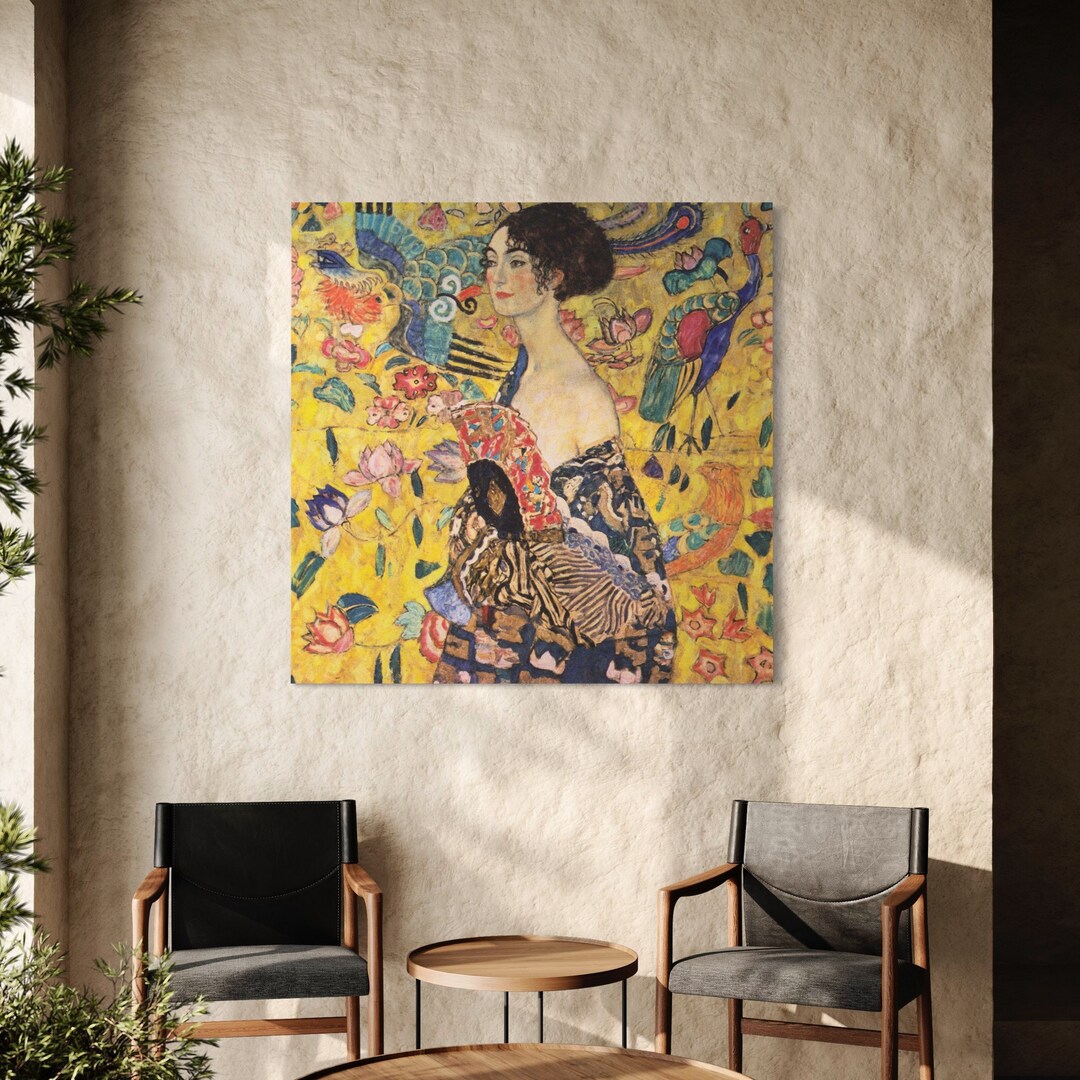 Gustav Klimt lady With Fan Canvas Wall Art Poster Print, Modern Art ...