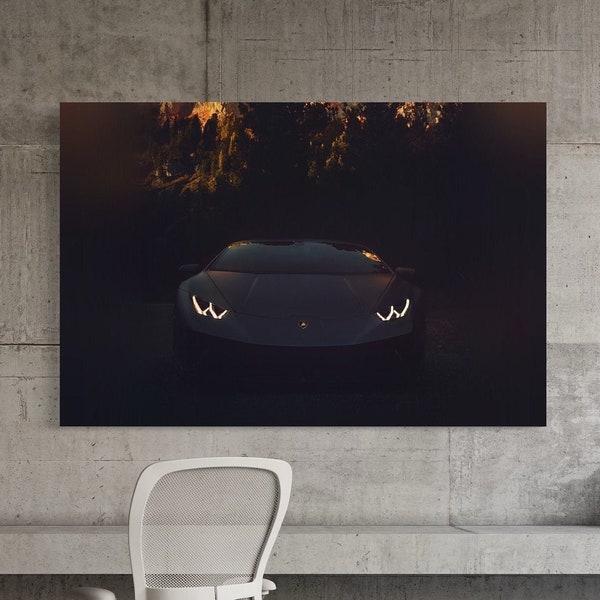 Luxury Lamborghini Huracan -  Canvas Wall Art Poster Print, Printed Wall Decor Giclee Ready To Hang, Sports Car Lovers Photo Canvas Painting