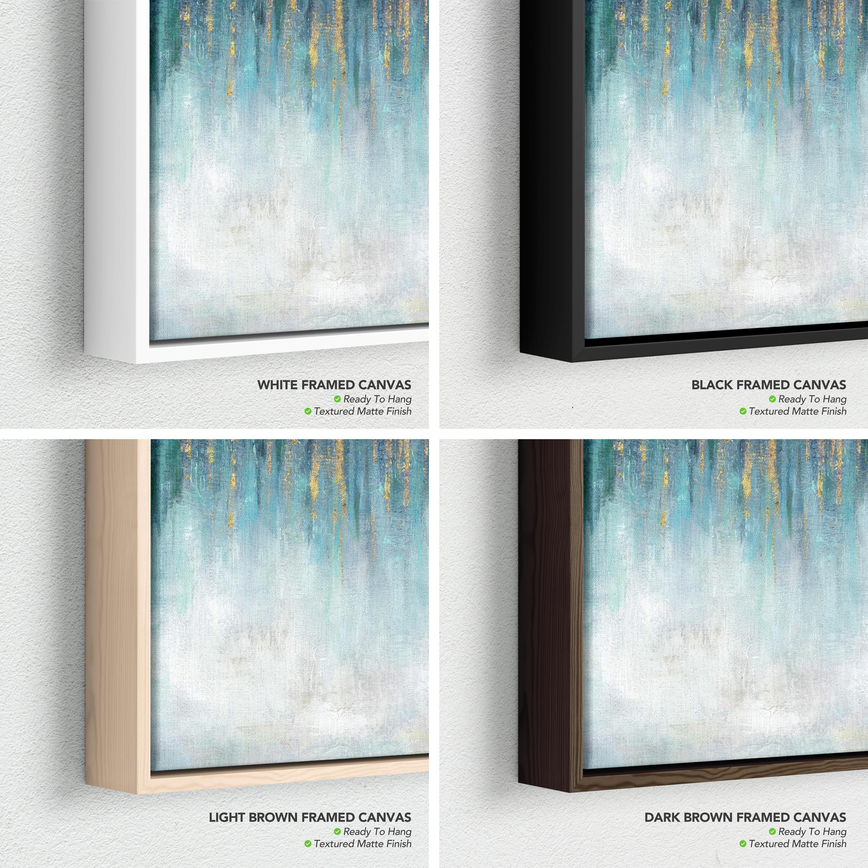 Abstract Teal and Gold Textured Canvas Wall Art | Modern Blue and Gold ...