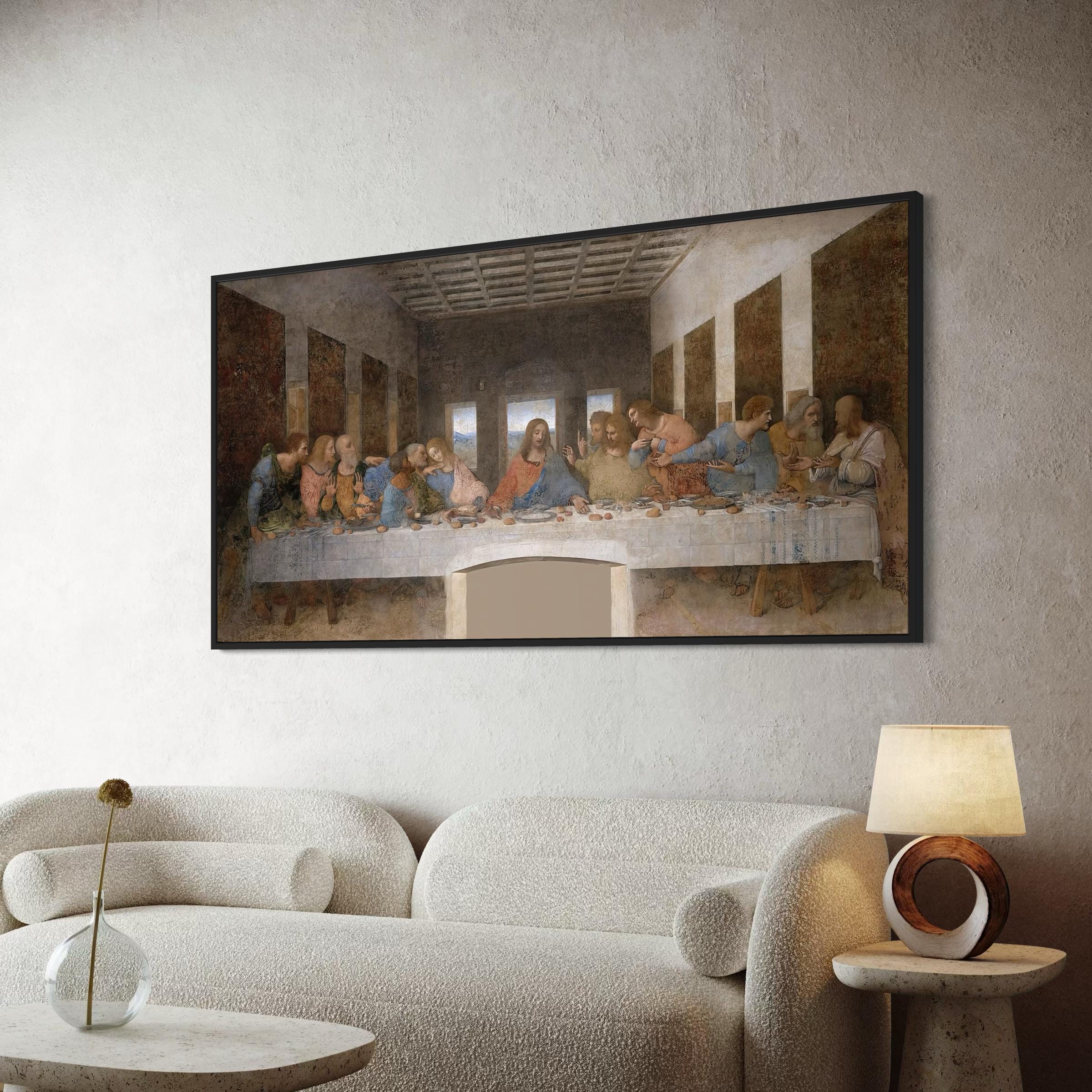 The Last Supper Wall Art Framed Canvas / Poster Print Leonardo Da Vinci ...