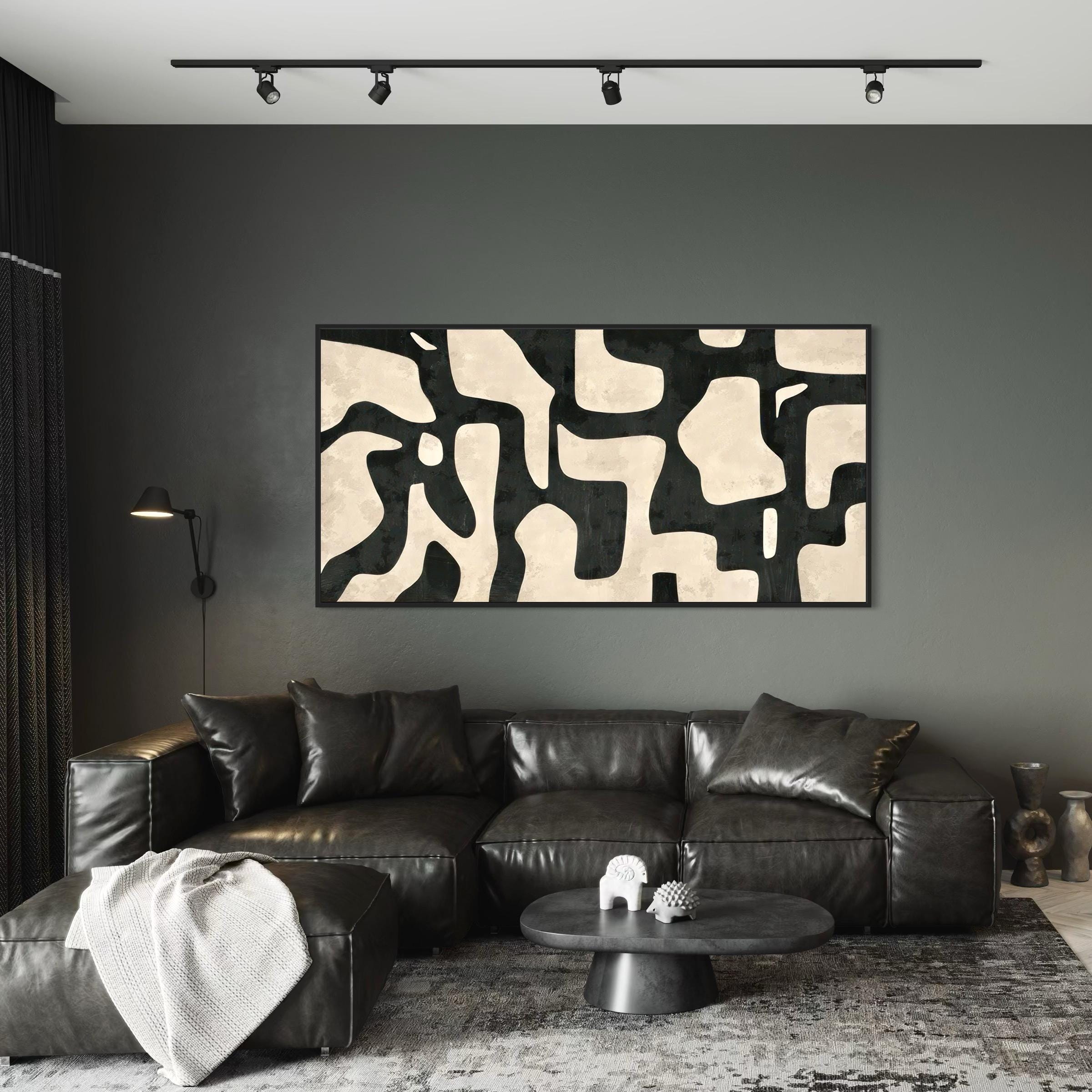 Mid Century Modern Framed Canvas / Poster Print Wall Art | Abstract ...