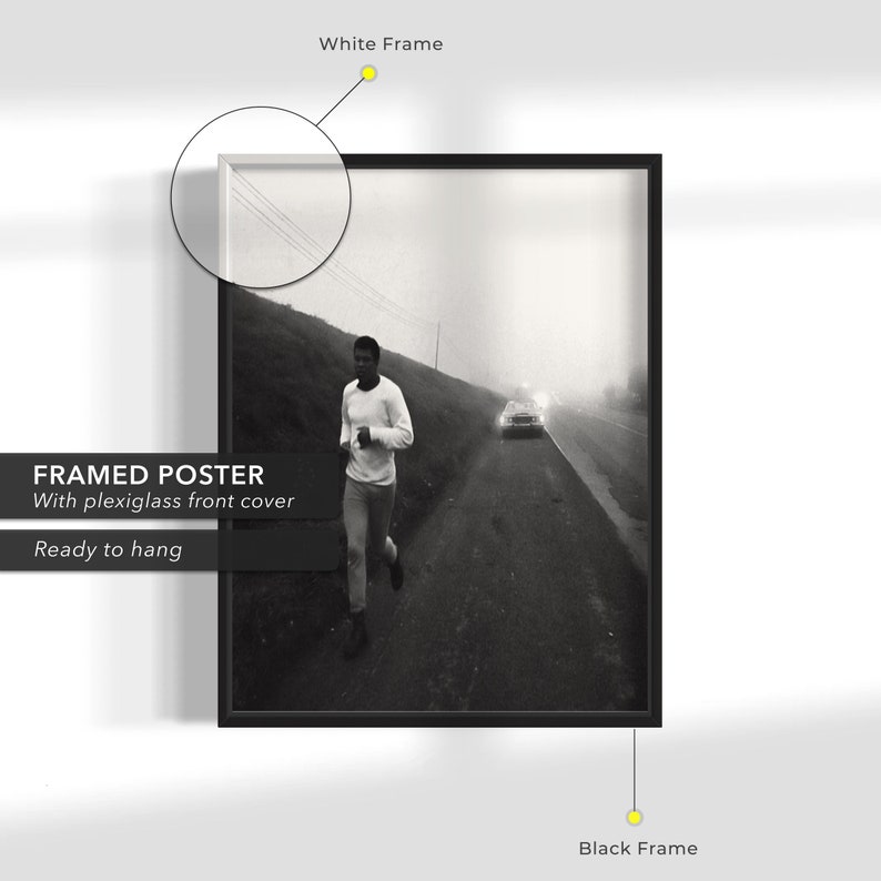 Muhammad Ali Running Along the Side of the Road Canvas Wrap - Etsy