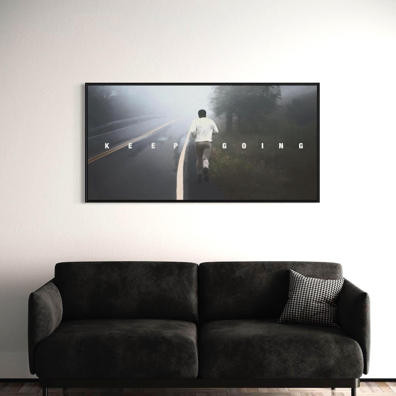 Ali Keep Going Motivational Quote Framed Canvas Wall Art Poster Print | Modern Art Boxing Decor image 1