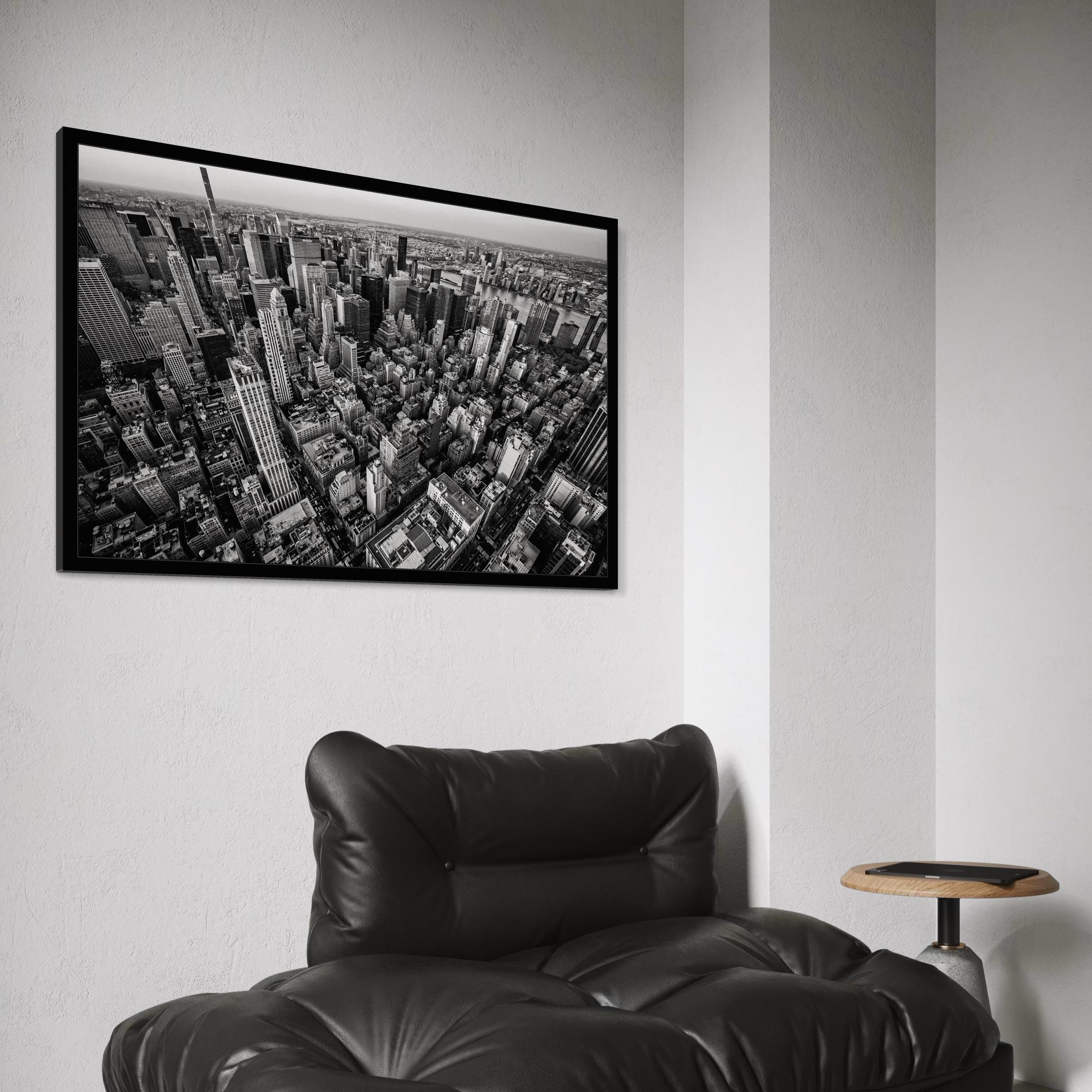 New York City Aerial View Canvas Wall Art | Panoramic NYC Poster Print ...