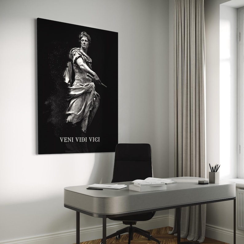 VENI VIDI VICI Julius Caesar Wall Art Historical Canvas or Poster Print