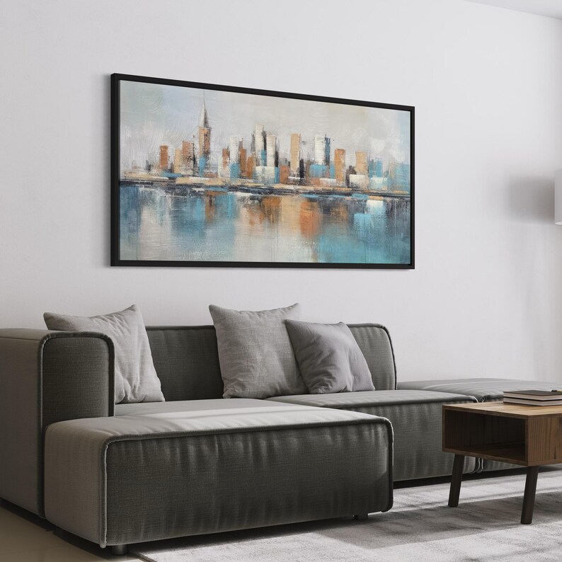 Abstract Cityscape Wall Art - New York Skyline Canvas Print - Modern ...