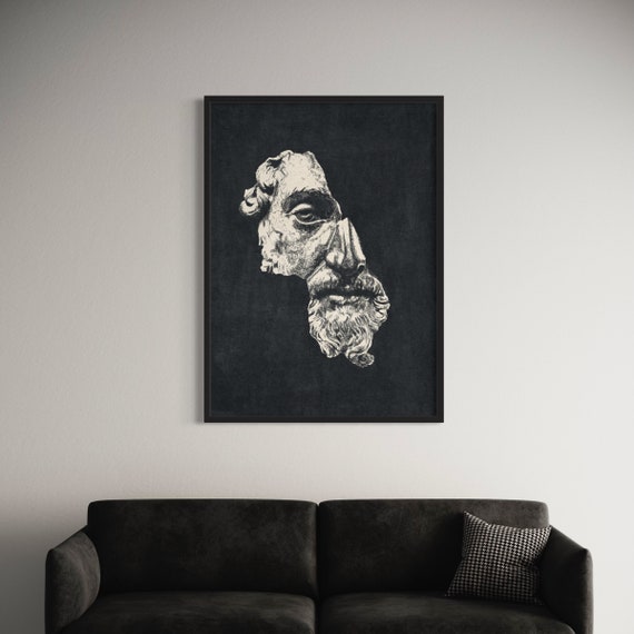 Marcus Aurelius Antoninus Augustus Canvas Wall Art, Modern Home & Office Decor, Stoic Philosophy Poster Print, Gift Idea